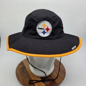 FOCO Pittsburgh Steelers Boonie Bucket Hat Black Gold Sun Hat Adjustable Strap
